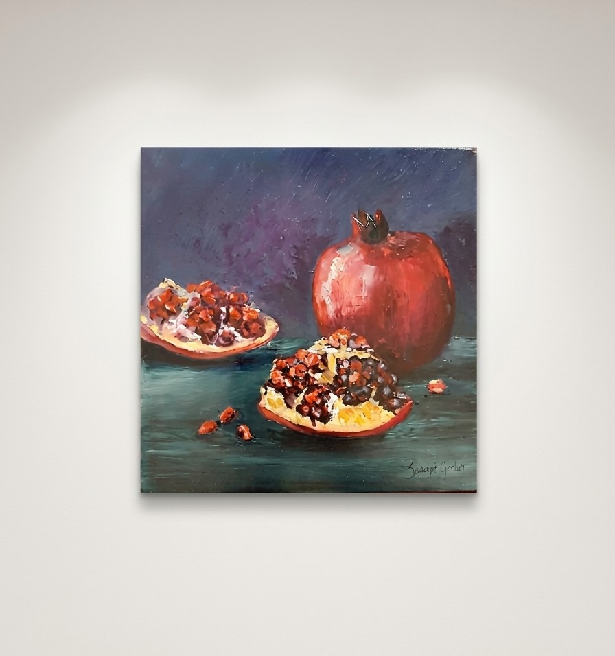 Pomegranate — still life oil painting