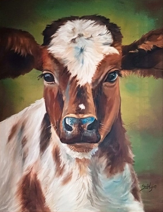 Calf portrait painting